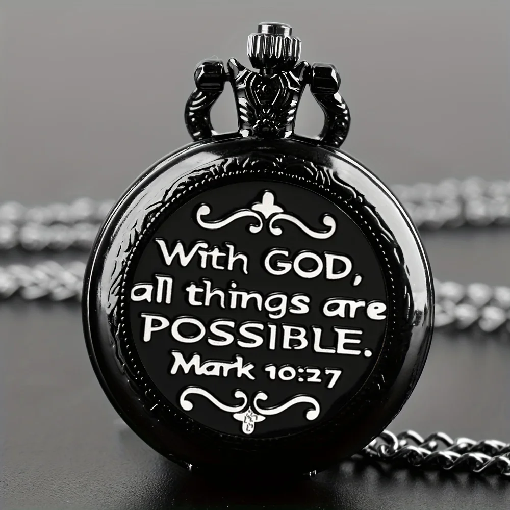 Exquisite Special Pocket Watch With God 