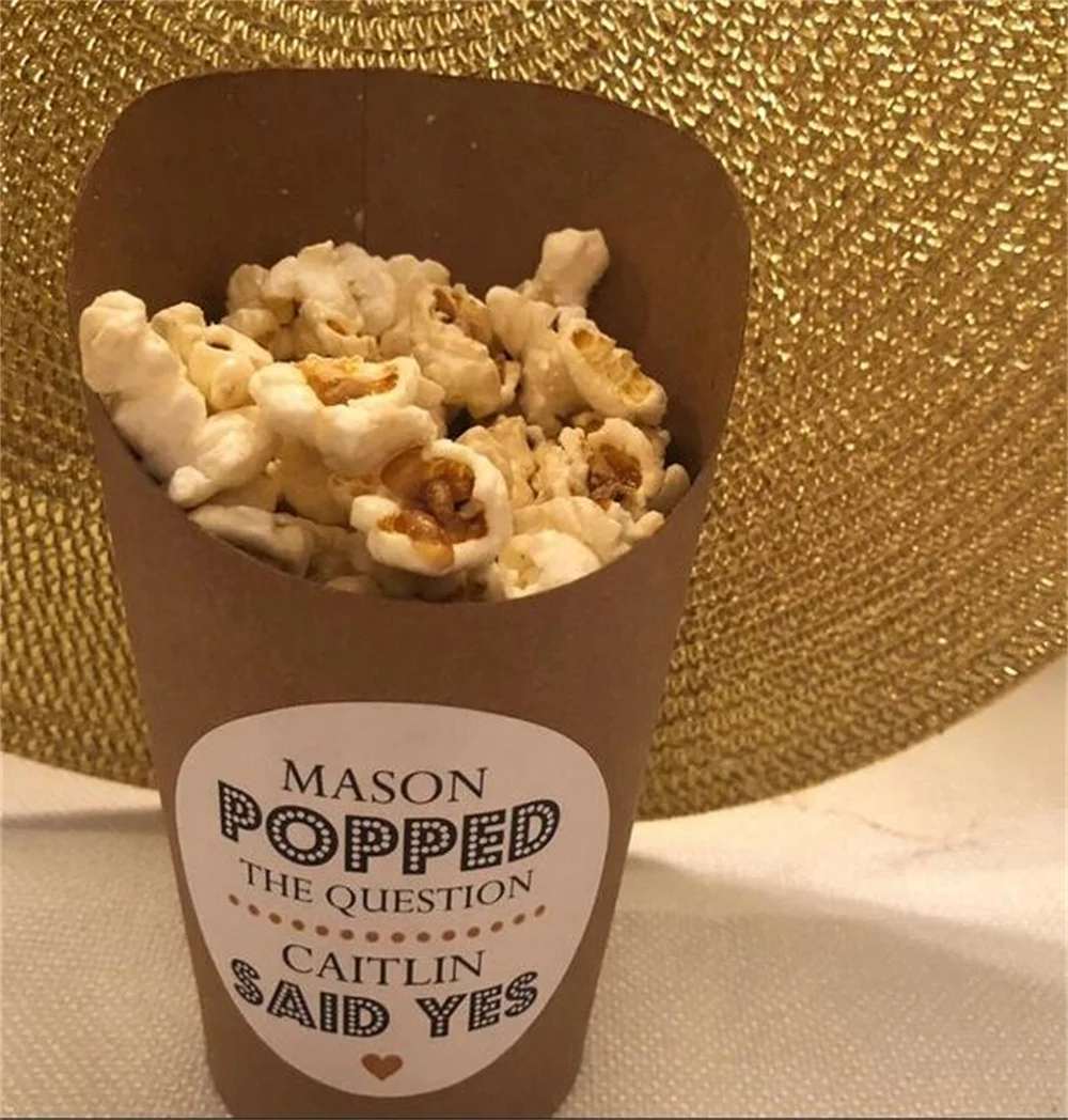 He popped the question stickers - He popped the question popcorn sticker - He popped the question labels - (RW091)