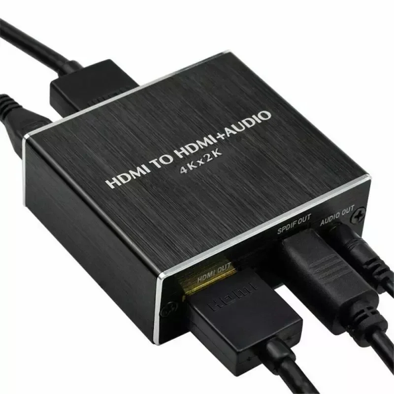 HDMI Audio Extractor 4K HDMI to HDMI with Optical TOSLINK SPDIF + 3.5mm Stereo Out Audio Extractor Converter for TV Box PS4 DVD