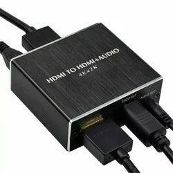 Ekstraktor audio HDMI 4K HDMI na HDMI z optycznym wyciągiem audio TOSLINK SPDIF + 3,5 mm stereofoniczny konwerter wyciągu audio do TV Box PS4 DVD