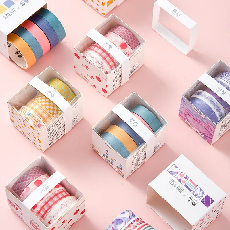 Basic Stationery Decoration Series and Paper Tape Student Diy Hand Account Material Stickers Creative Tape Set Stationery Tape