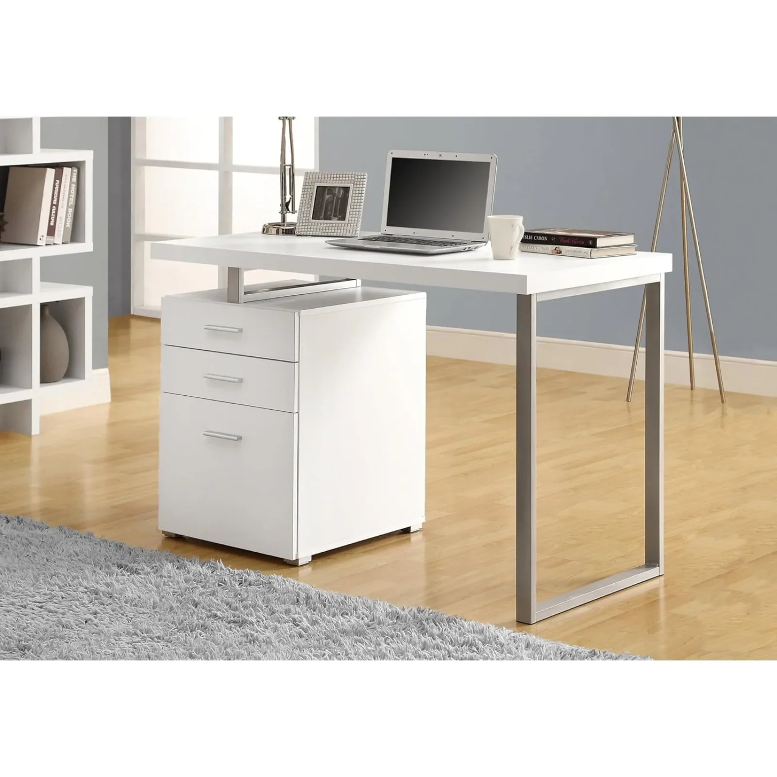 US  Hollow-Core Left or Right Facing Desk, 48-Inch Length, White