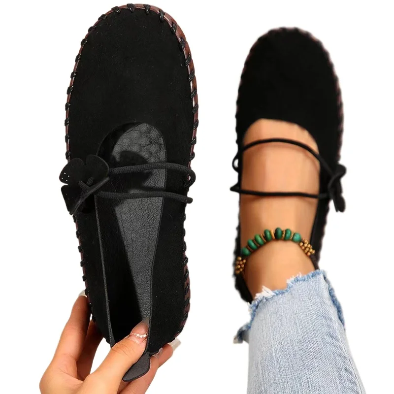 2026 Fashion New Women Retro Lightweight Loafers Soft Bottom Mom Shoes Round Head Breathable Shallow Mouth Flats Big Size 35-43