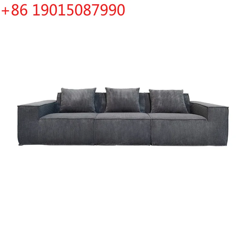 Simple Modular Reclining Corner Sofa Bed Single Seat Vacuum Compression Light Colour Corduroy Apartment Living Wood Velvet