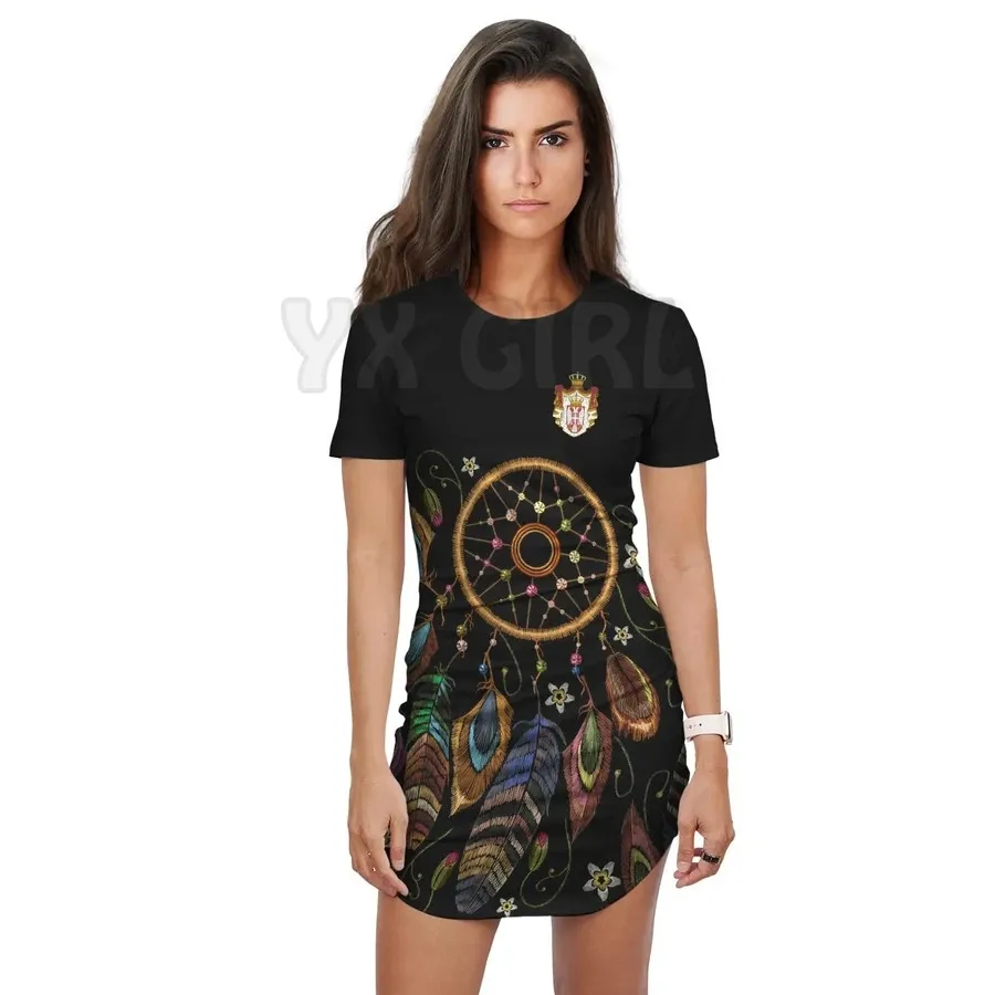 YX GIRL Greenland t-shirt Dress Special Hibiscus 3D All Over Printed t-shirt DRESS Sexy Summer Women abiti Casual