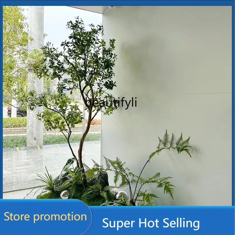 A485 Simulation Indoor Greenery Landscape Window Decorative Tree Fake Trees Simple Landscape Tea Room Decoration