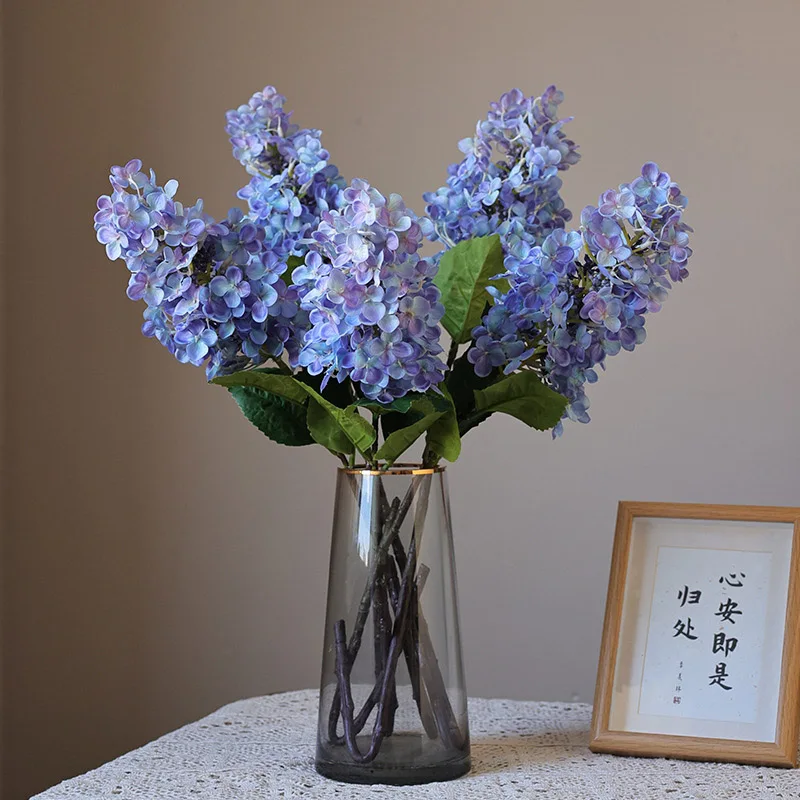 Simulated Flowers, Beautiful Lilacs, Hydrangea, Artificial Flowers, Home Hotel Wedding Decorations, Floral Arrangements