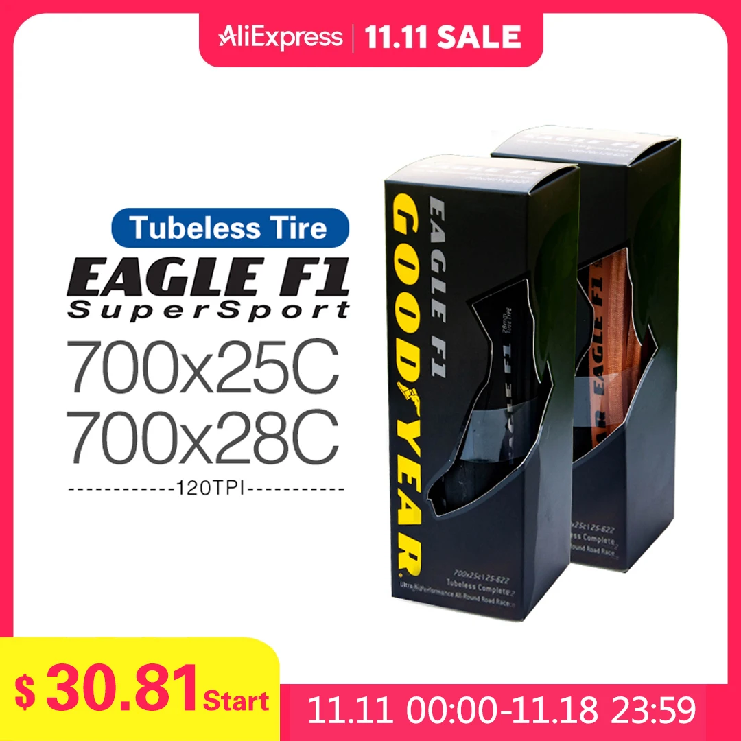 Goodyear neumáticos de bicicleta Eagle F1 Supersport 700x28C neumático de bicicleta de carretera sin cámara 700x25C cubierta plegable piezas de neumáticos de ciclismo de grava