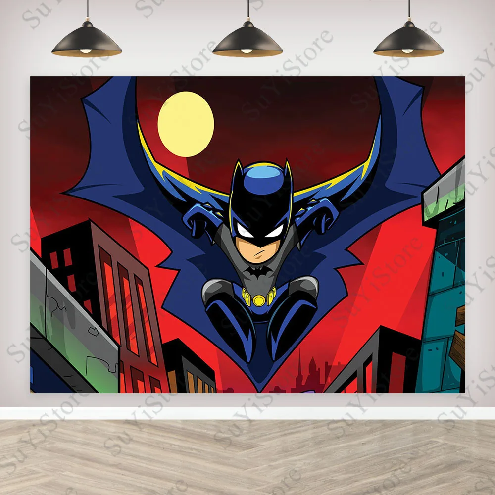 Fundo de super-herói personalizado Batman, Fotografia, Photo Studio, Decoração de aniversário, Banner, DC Comics, O Cavaleiro das Trevas, Meninos