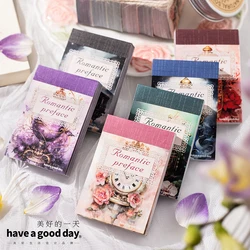 50 Sheets Romantic Preface Series Vintage Character Washi Sticker Book Creative DIY Journal Collage Kawaii Decor Stationery