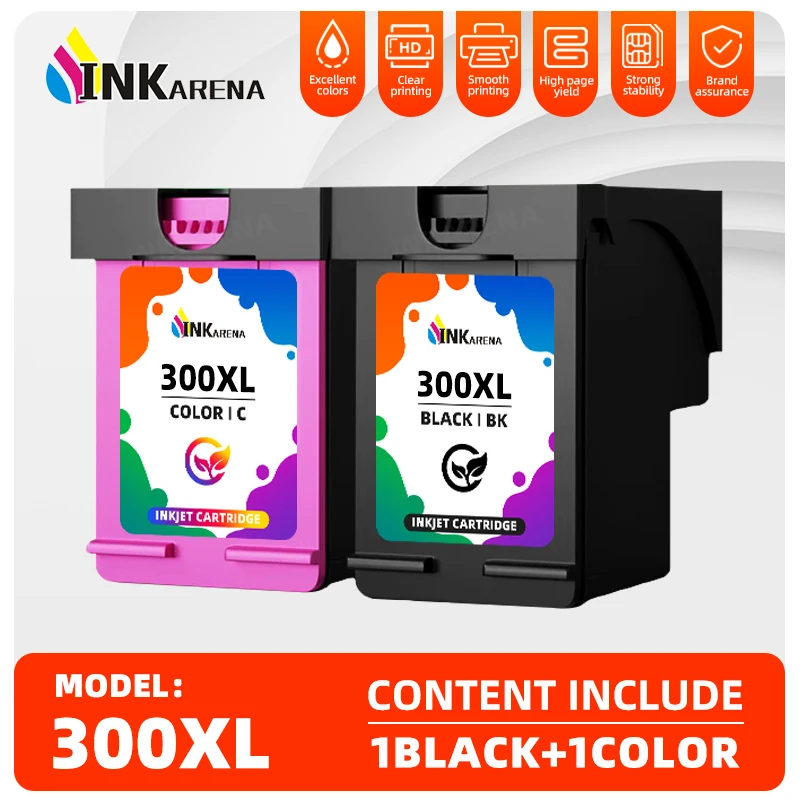 Сменные картриджи Inkarena 300XL для HP 300 XL, для HP300, для HP 300 Deskjet D1660 D2560 D2660 D5560 F2420 F2480 F2492