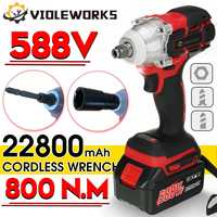 VIOLEWORKS Brushless Electric Impact Wrench 580NM 1/2 Inch Cordless Screwdriver Car Tires Repairing Power Tool for 18V Battery