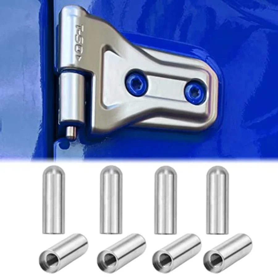 

for Jeep Door Hinge Pin Bolts Stainless Steel Door Pin Guides Compatible with 1997-2025 Jeep Wrangler JK JKU JL JLU TJ - 8 Pcs