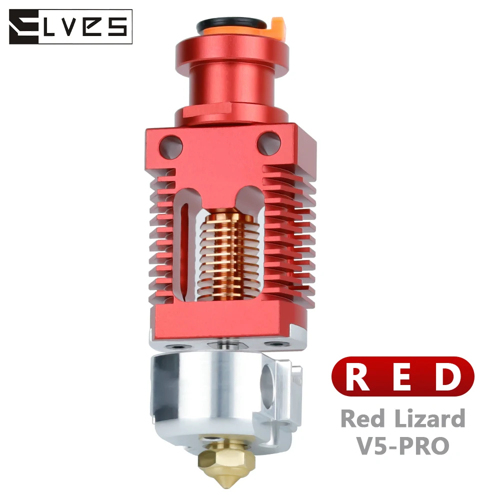 ELVES 3D Red Lizard V5 Pro V6 Hotend Assembled Bi-Metal HeatBreak Plated Copper Hotend for CR-10 CR10S Ender-3 V2 Ender-3