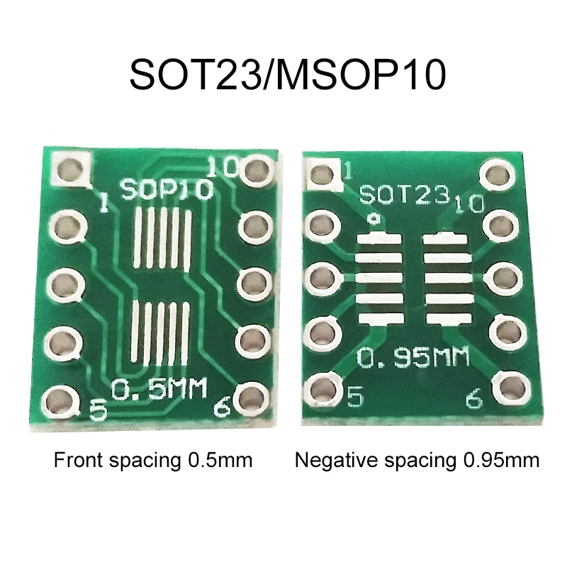 1 Stück SOT23 MSOP10 SOT89 SOT223 zu DIP PCB Transfer Board DIP 1,5mm zu 2,3mm 0,5 zu 0,95 Pin Board Pitch Adapter Keysets – Detail 3