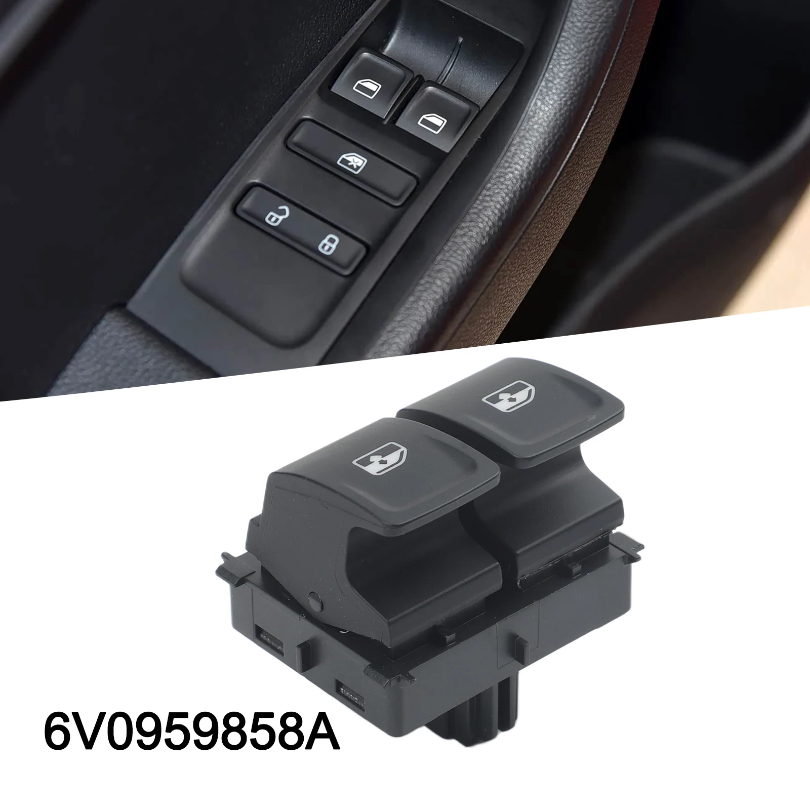 6V0959858A Electrical Power Window Switch Compatible with For Skoda For Fabia Produced From 2014 Until 2021 Model Years
