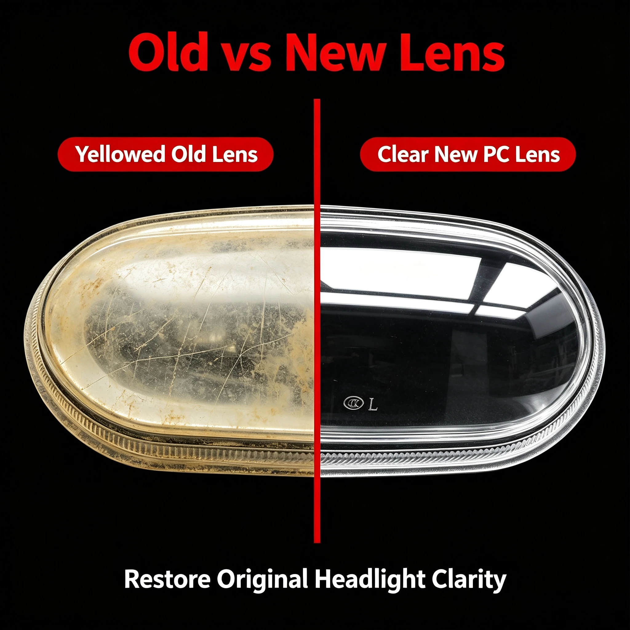 Moggic Headlight Lens Cover Compatible With Golf 4 Mk4 Hatchback Sedan Estate Variant Years 1997 To 2003 Left And view 3