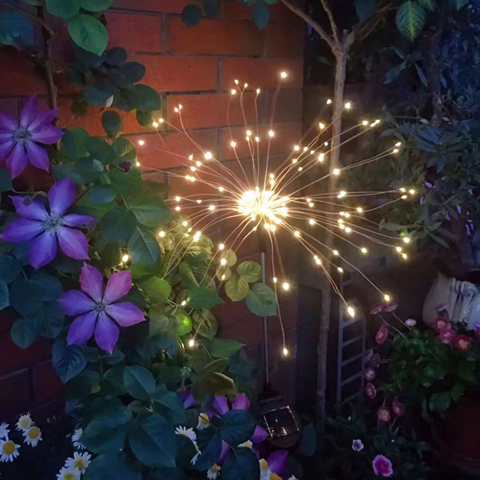 

Solar Firework LED Ground Plug Lamp for Garden Lawn Courtyard Pathway Landscape Outdoor Decoration Solar Power Light