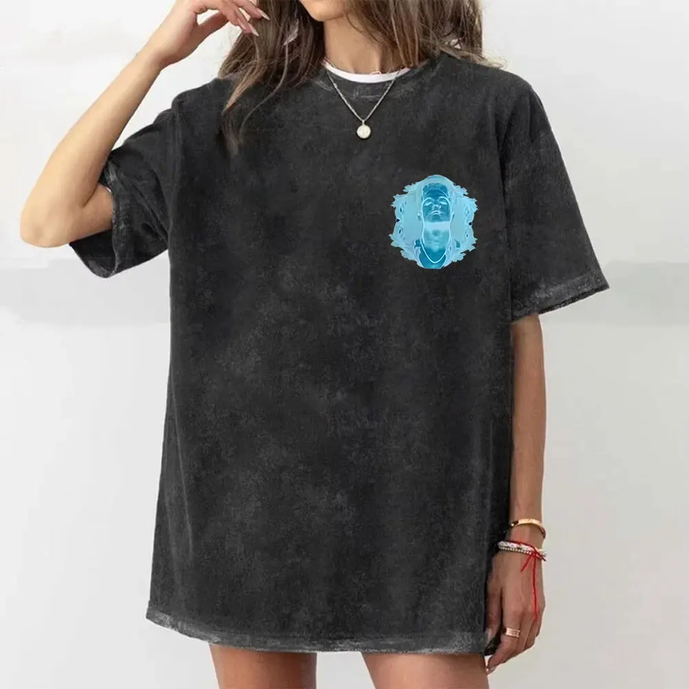 

Washed Vintage Rapper Plk Mental Album Graphic T-shirt Men Hip Hop Fashion Pop Music T Shirts Men's Cotton Oversized T-shirts