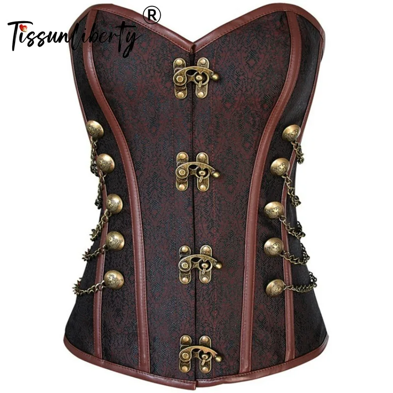 Steel Bone Women's Tight Corset Mujer Vintage Sexy Underwear Waist Trainer Slimming Body Shapewear Tops for Women Steampunk