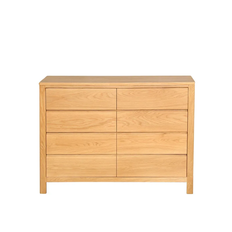 All solid wood white oak eight-bucket cabinet Nordic simple cherry wood bedroom locker storage cabinet black walnut side cabinet