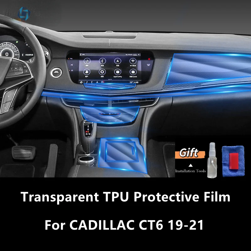 

For CADILLAC CT6 19-21 Car Interior Center Console Transparent TPU Protective Film Anti-scratch Repair Film Accessories Refit