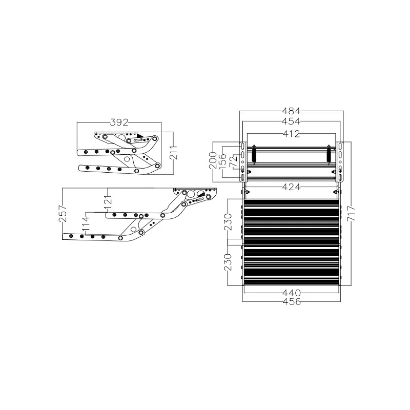 Type D RV single-layer double-layer electric folding step trailer pedal aluminum alloy manual step