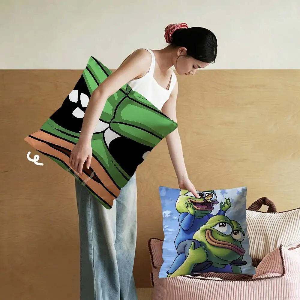 Popular Internet Meme Sad Frog 45*45cm Cushion Cover Pillow Cover Decor Pillowcase Home Pillowcase for Couch Pillow