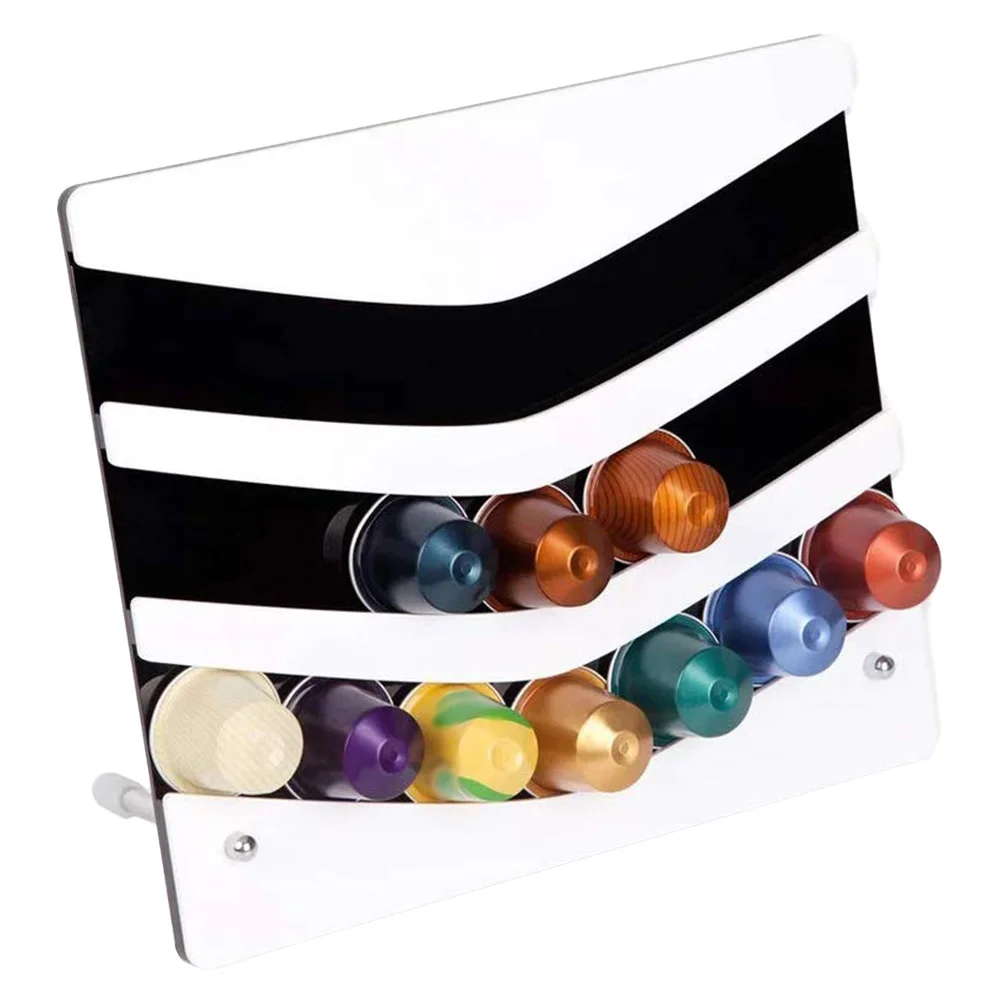 Coffee Capsule Board Acrylic Coffee Pod Storage Rack Shelve-Holds 21PCS Capsules Coffee Capsule Coffee Capsule Storing Holder