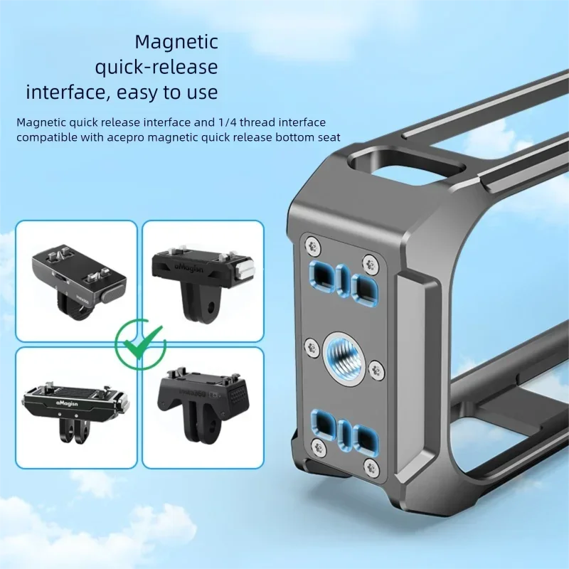 AFaith ل Insta360 X5 الإفراج السريع قفص أرنب سبائك الألومنيوم خفيفة للغاية إطار حماية الكاميرا Insta 360X5 الملحقات