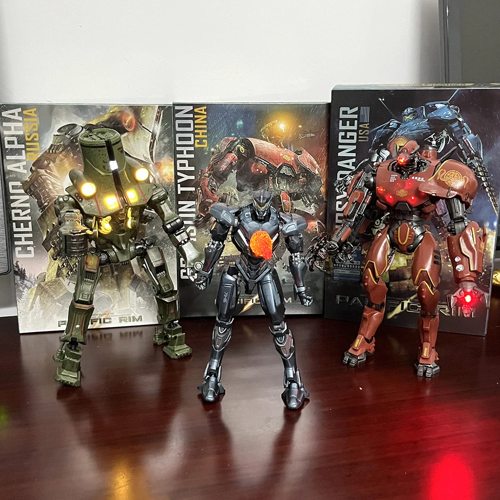 Neca Pacific Rim Figure LED Red Tramp Japanese Mecha Bandai Gipsy Danger Obsidian Fury The Eureka Raiders Armour Trendy Toy Gift