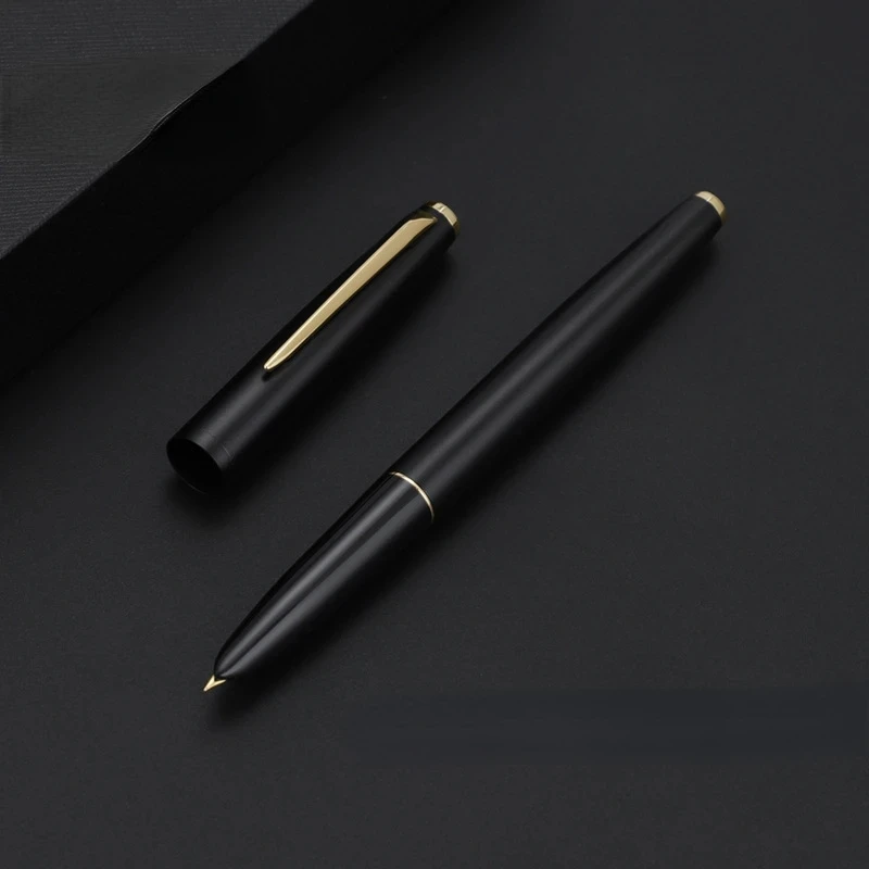 Pluma estilográfica 911, nueva versión, barril negro mate, Clip dorado y plateado, bolígrafos de tinta EF Nib de 0,38mm, bolígrafo de cristal A7717 para oficina y escuela