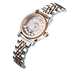 Luxury Brand Women Watches Red Leather Waterproof Golden Hand Clock Female Designer Wristwatch Elegant Lady Steel Watches Silver