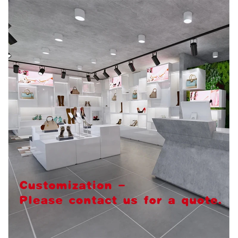 

custom.Shoes Customized MDF Showcase Showroom Wall Display Cabinet Shop Fittings Display Stand Fashion Shoes Floor Sta