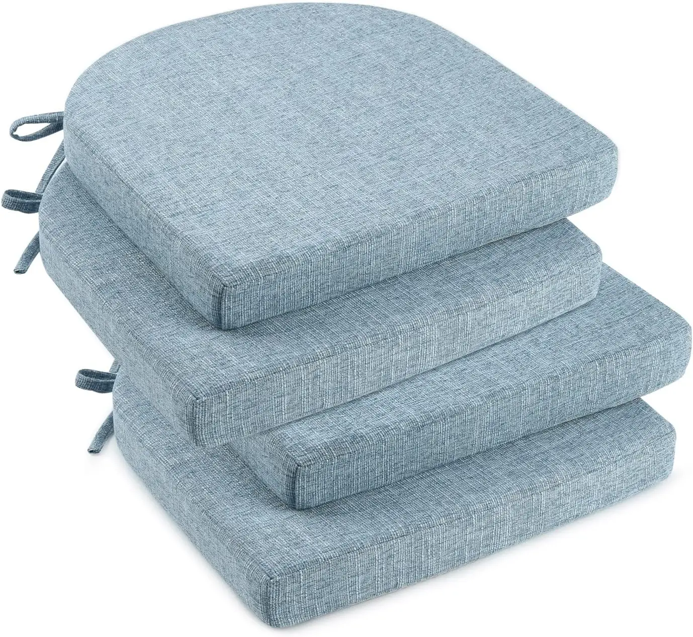 Indoor Chair Cushions for Dining Chairs, Comfortable Textured Memory Foam Kitchen Chair Pads with Ties and Non-Slip Backing