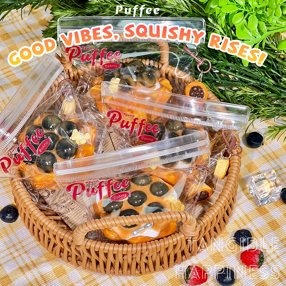 バブルタルトトースト食品グレードのシリコーンスクイーズおもちゃ、手作りタバスクイーズ、クリーミーなソフト粘着性の遅いリバウンドスクイーズおもちゃ、ボバ