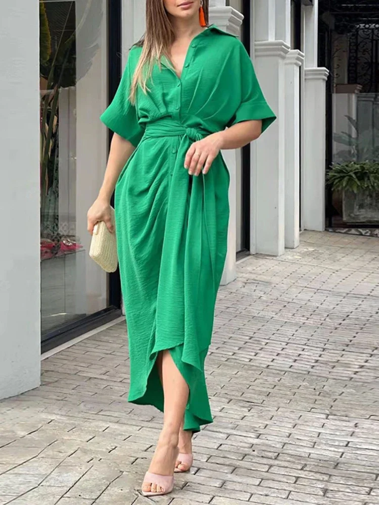 Dress Simple and elegant formal dress Youthful woman clothes summer dresses for women new fashion office lady solid Long dress