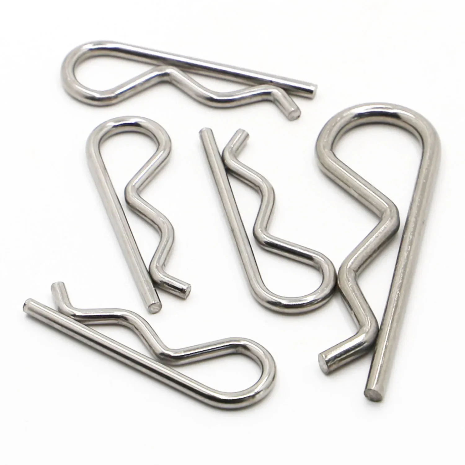 

304 Stainless Steel R Shaped Spring Cotter Clip Pin M1 M1.2 M1.6 M1.8 M2 M2.5 M3 M3.5 M4 M5 Fastener Hardware for Repairing Cars