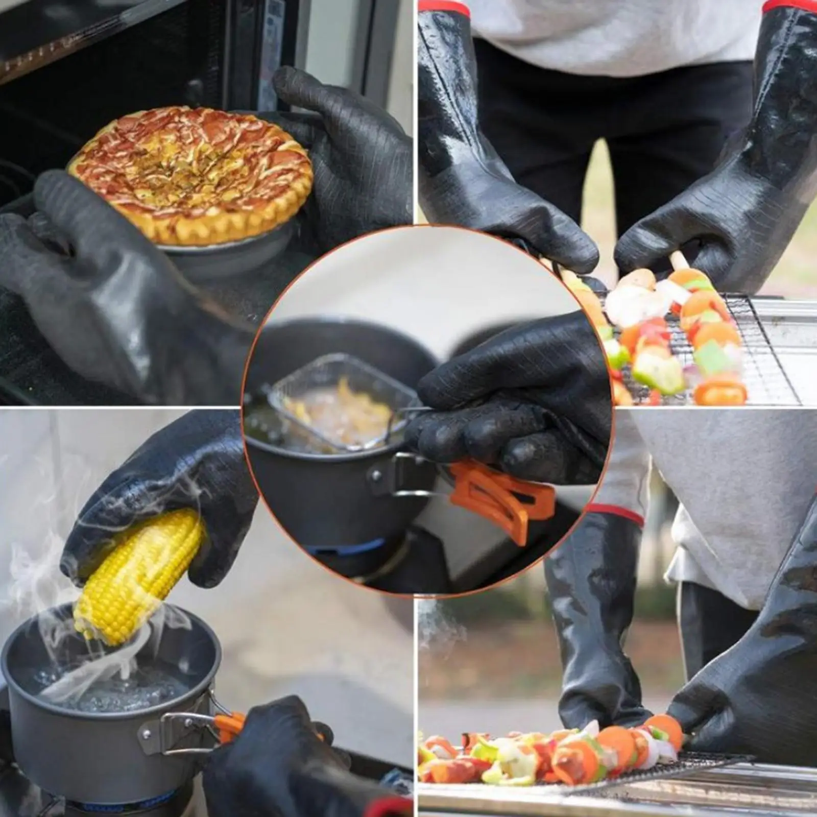 Neoprene Cooking BBQ Grill Gloves Heat Resistant Insulated Barbecue Gloves