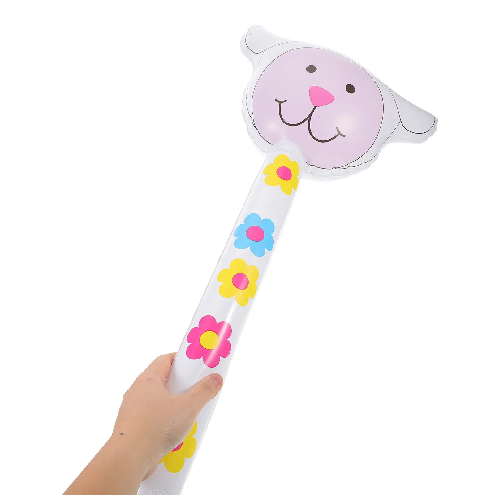 

4Pcs Cartoon Animal Inflatable Stick Set for Kids Jungle Theme Birthday Party Decorations 31 Inch Lamb Style Reusable Blow Up