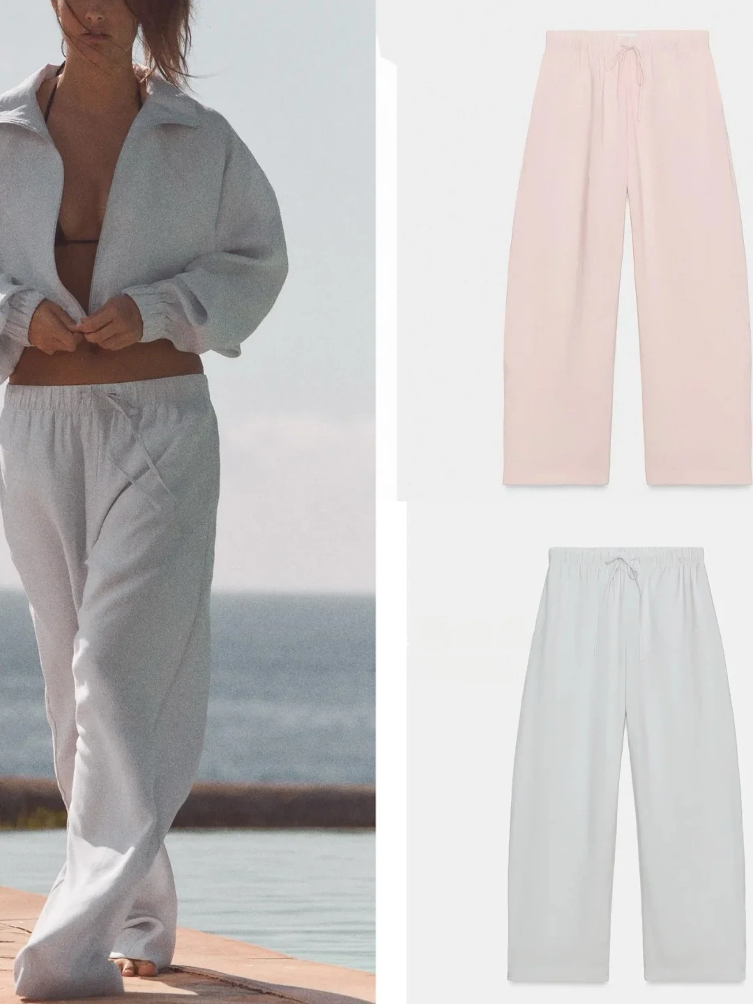 

New 2026 Summer Women's Lazy Style Loose Fit Straight Leg Pants Elastic Waist Rope Belted Casual Trousers Ladies High Street ...