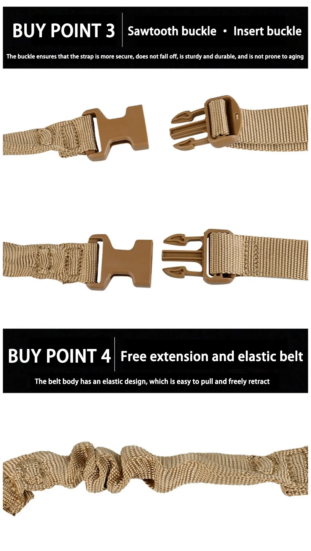 1pc Outdoor Single Point Taktische Harness CS Taktische Pistole Seil Diagonal Sicherheit Seil Taktische Camouflage Gürtel Für Männer und Frauen – Detail 4