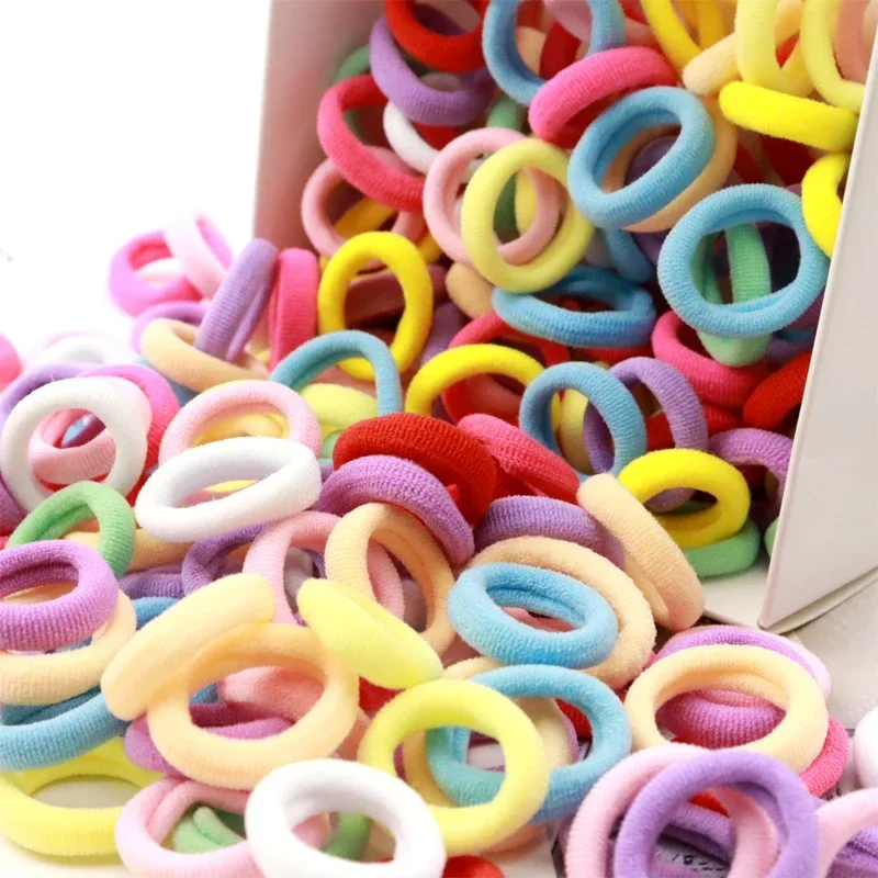 Women Girls Colorful Nylon Elastic Hair Bands Ponytail Hold Small Hair Tie Rubber Bands Scrunchie Fashion Kids Hair Accessories