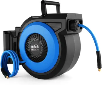 Avvolgitubo pneumatico retrattile, avvolgitubo pneumatico per montaggio a parete per officina garage, riavvolgimento automatico, ibrido da 3/8