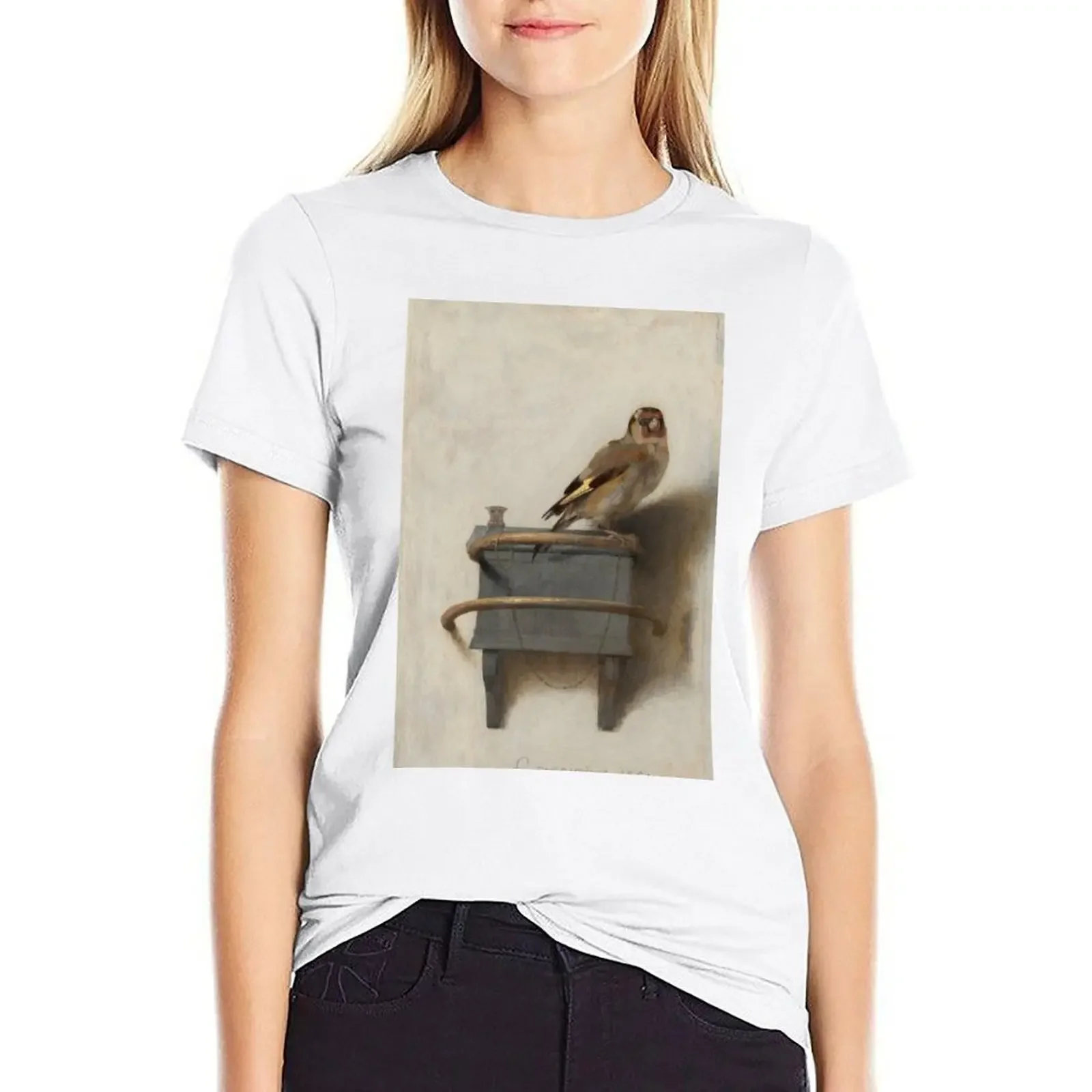 

Carel Fabritius. The Goldfinch, 1654. T-shirt graphics tees t-shirts for Women graphic tees funny