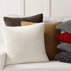 Plush Cushion Cover Cozy Faux Fur Teddy Pillow Cover For Sofa Living Room 18x18 Decorative Pillows Nordic Home Decor Pillowcase