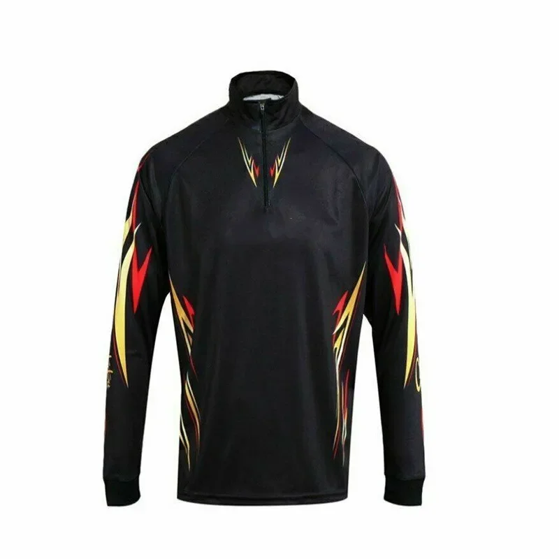 2025 Hot Selling Fishing Shirts With Zipper Breathable Long Sleeve Fishing Jerseys For Men Hiking Tops Sun Protection Clothing