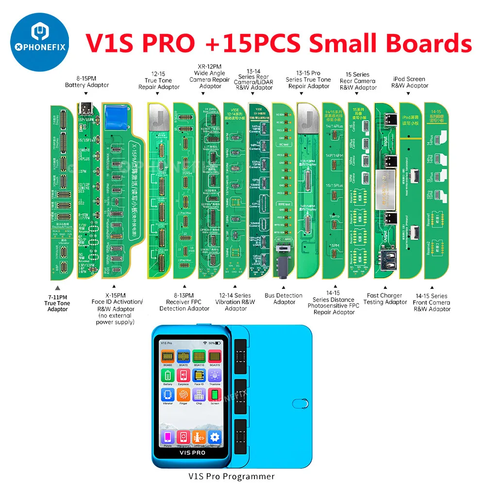 

JC V1S Pro BGA70/110/315 Nand Programmer HDD SN Data Read Write for IPhone X/11/12/13/14 True Tone Vibration Dot Matrix Repair