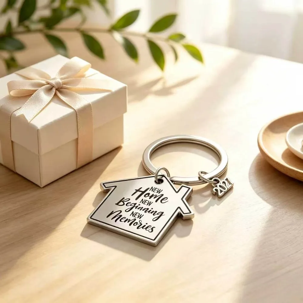 New SWEET HOME Keychain Housewarming Gift Moving in New House Stainless Steel Keychain for House Jewelry Accessories Pendant