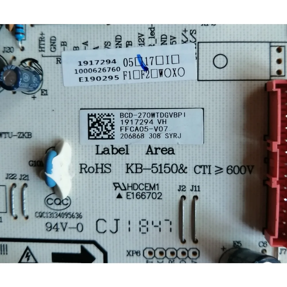 جديد BCD-270WTDGVBPI دائرة PCB 1917294 لوحة تحكم لثلاجة هايسنس/رونشين أجزاء اللوحة الأم للفريزر